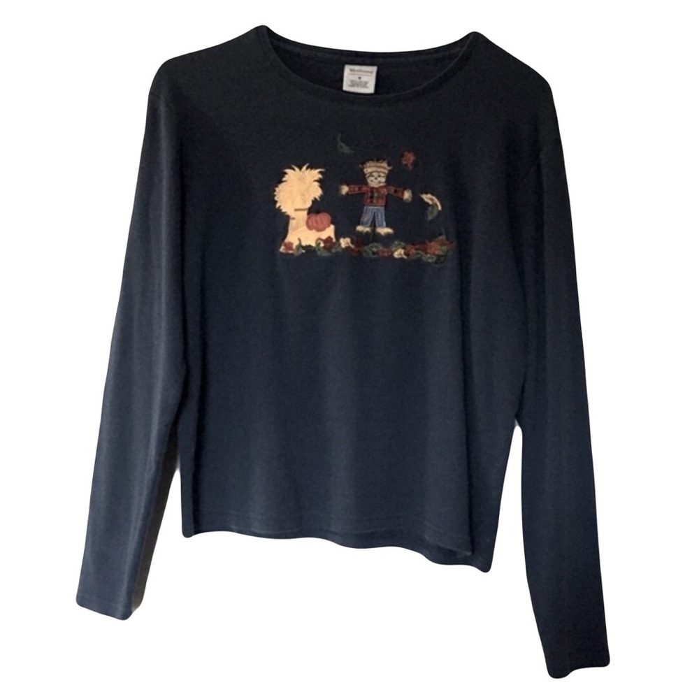 VTG Fall Harvest Scarecrow Holiday Embroidered Westbound T-shirt, 100% Cotton